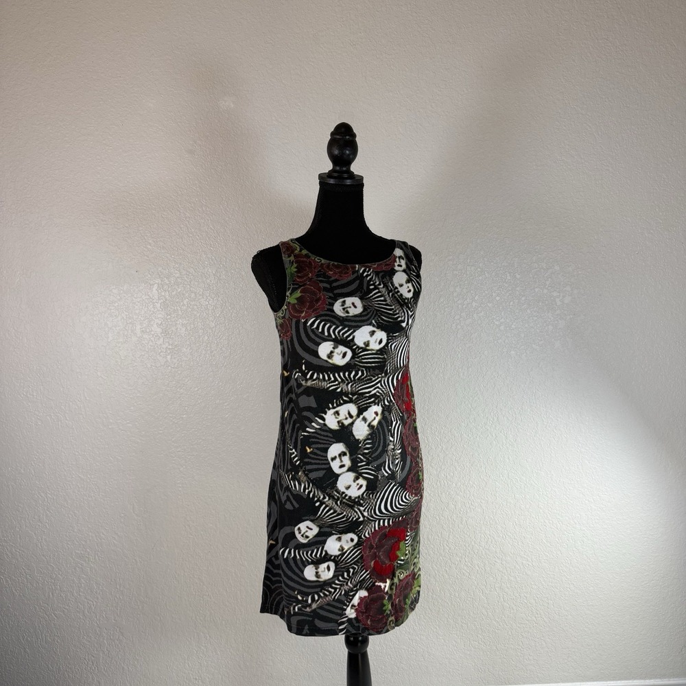 Desigual Sleeveless Woman Dress Y2K Artsy 95% Cotton Sz XS Cirque Du Soleil